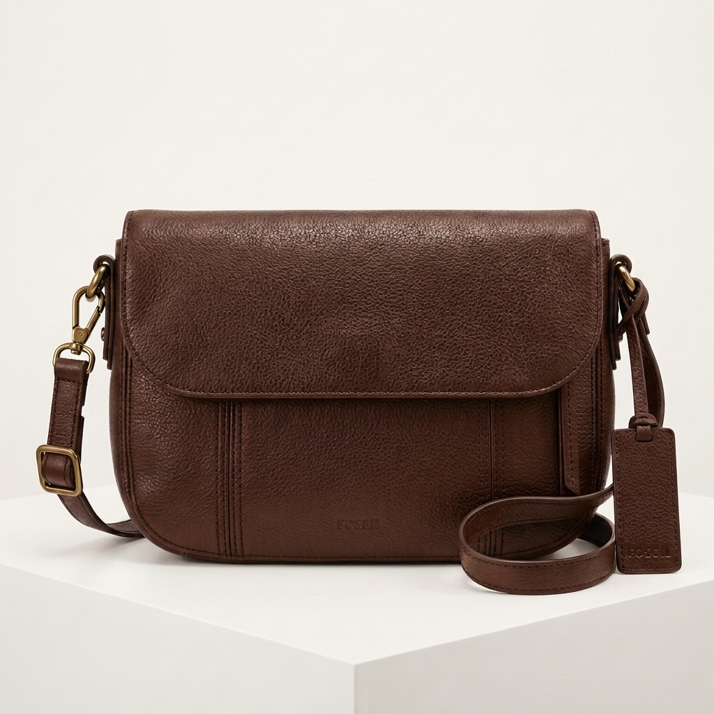 Tas Kulit Coklat Wanita Premium Tas Kulit Asli Warna Coklat Tas Wanita Elegan Tutup Flap Tas Kulit C
