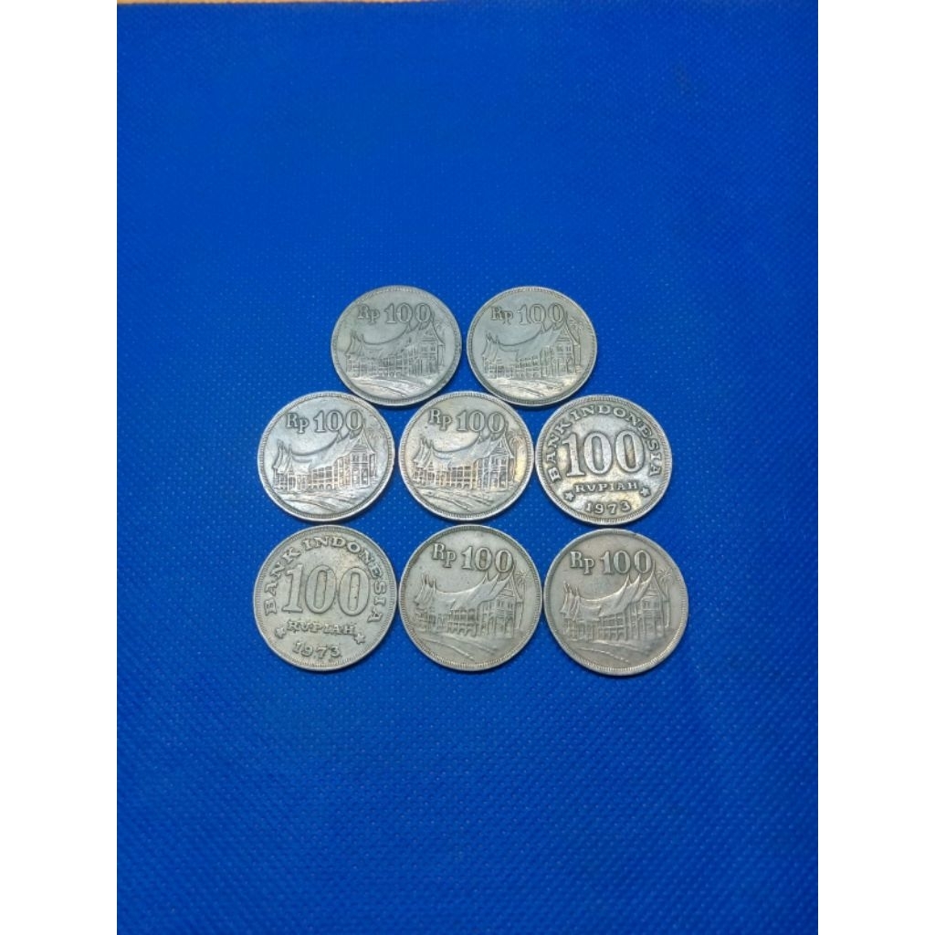 Koin kuno 100 tebal rumah gadang tahun 1973 asli