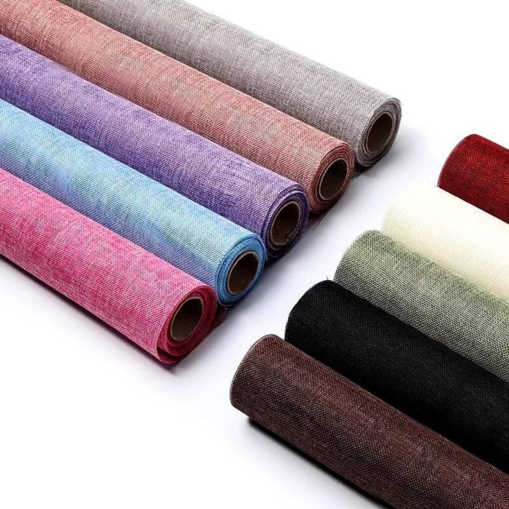 Kain Jute per roll - kain jute roll Korean Import - Kain Jute warna warni - Kertas pembungkus Bunga 