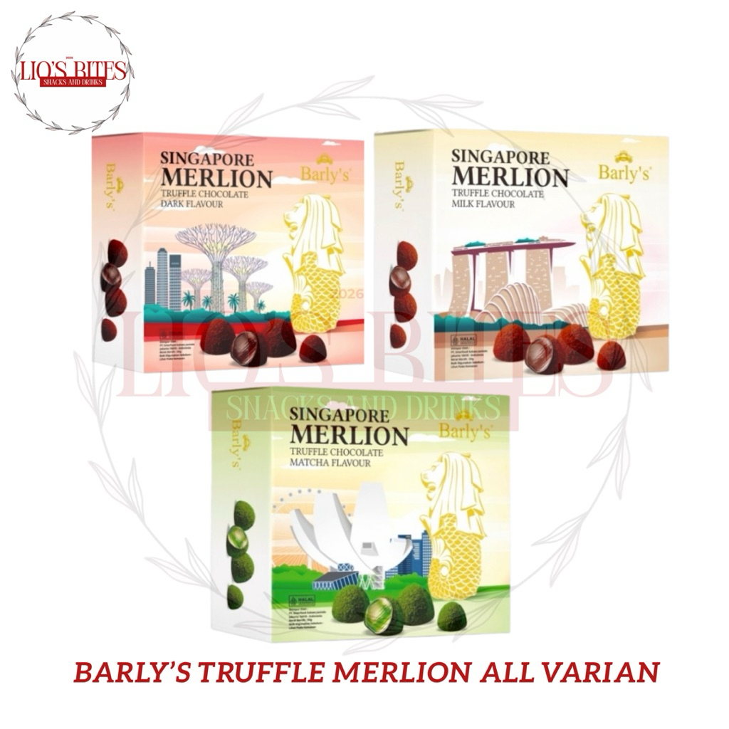 Barly’s Truffle Merlion Singapore Box 50g Coklat Premium Gift Hampers | Matcha Dark Milk
