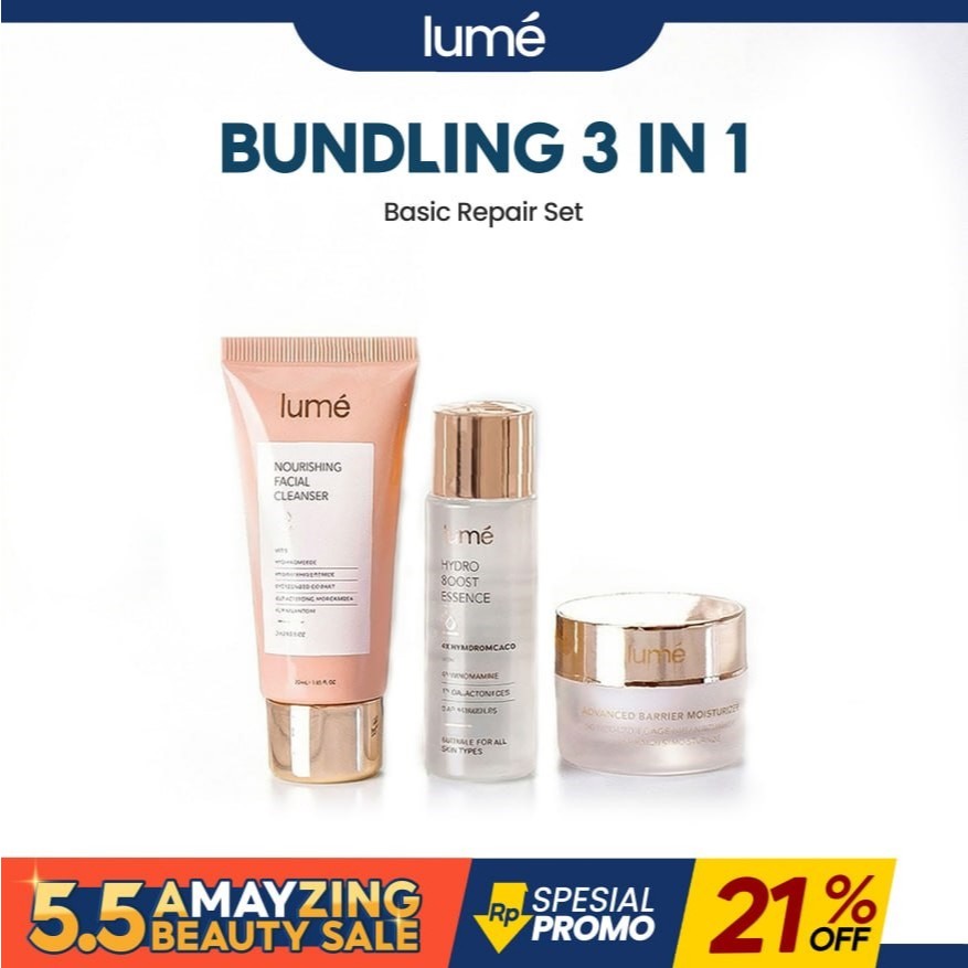 Lumecolors Paket Bundling Hemat Kecantikan Make Up Kosmetik Lengkap 1 Set Basic Repair Barrier