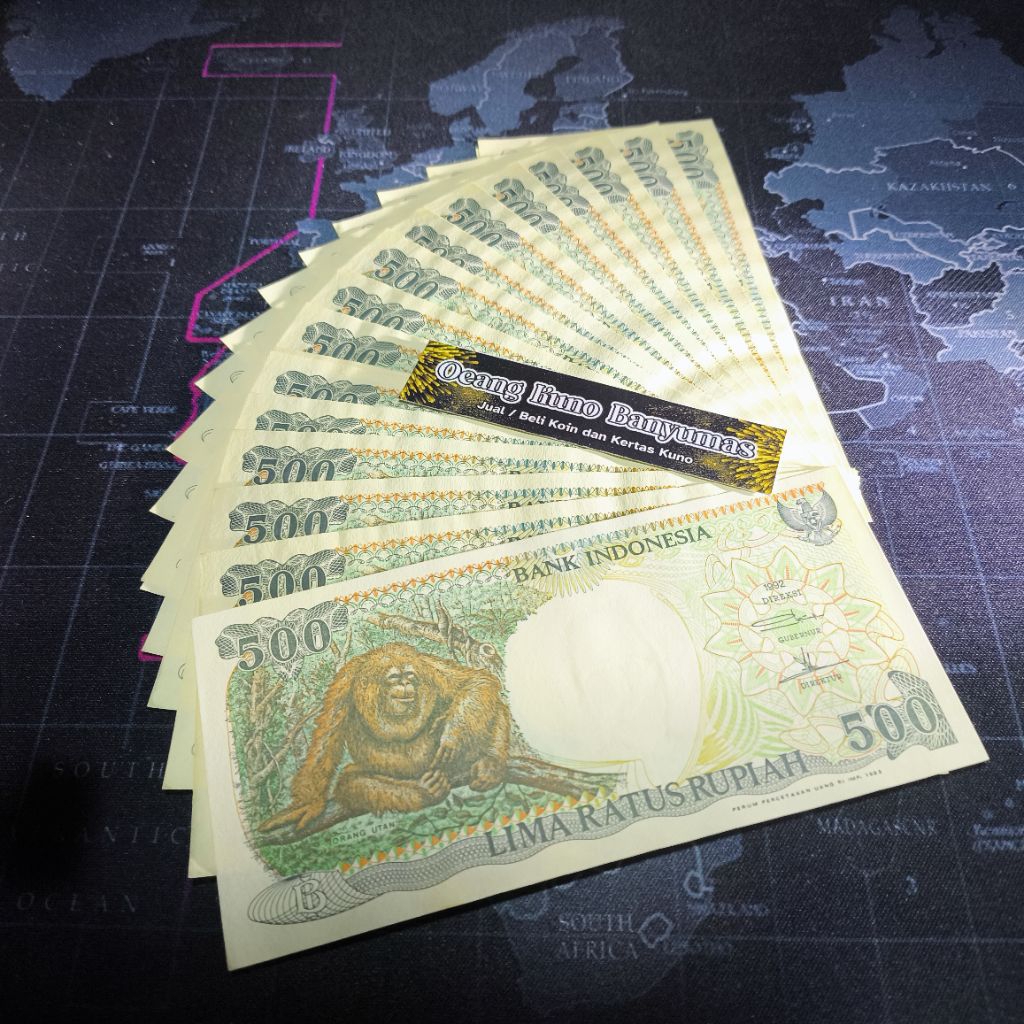 500 Rupiah Orang Utan Tahun 1992 500 Monyet Kera Baru Original Gress Mulus