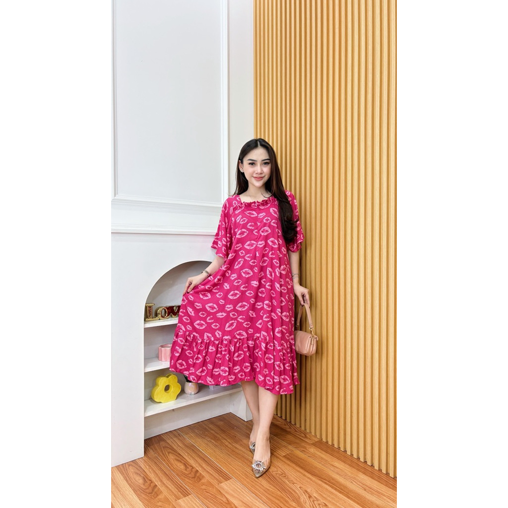 dress arumi ruffle by fanessa | dress pendek | daster selutut