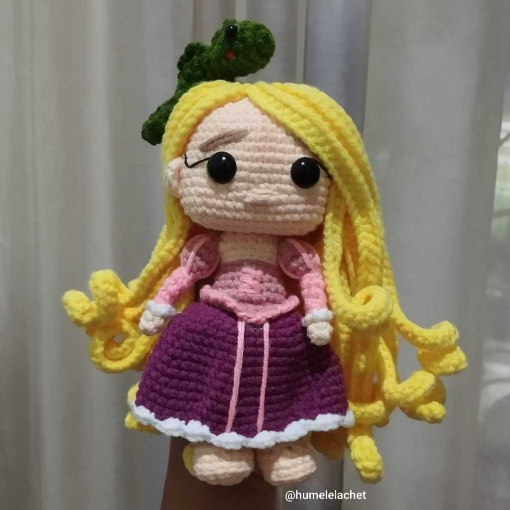 [Humelelachet] Mini Rapunzel Crochet Doll | Boneka Kecil Rapunzel Rajut