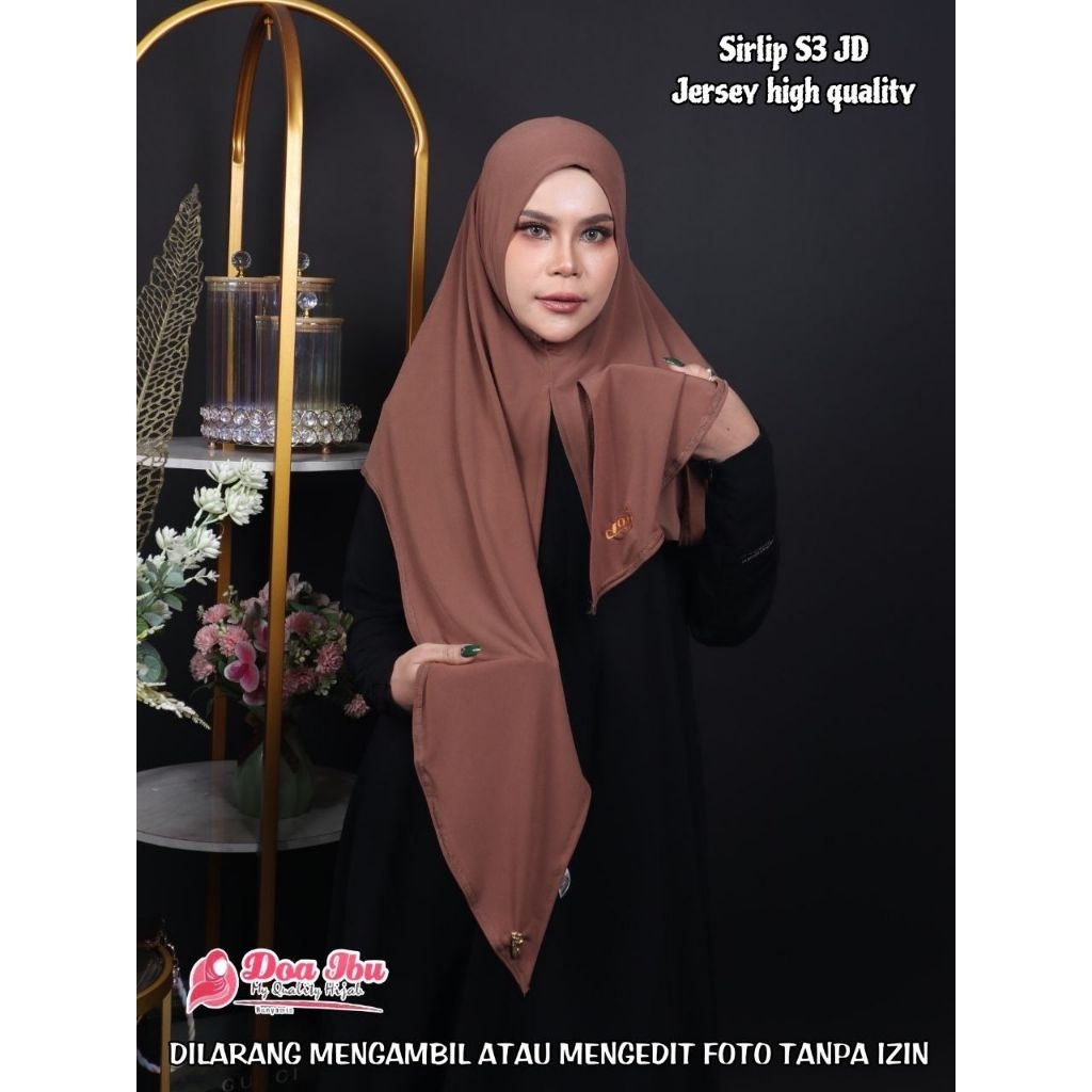 DOA IBU - Jilbab NON PET Sirlip S3 DOI Siria Lipat JERSEY HQ by DOA IBU HIJAB