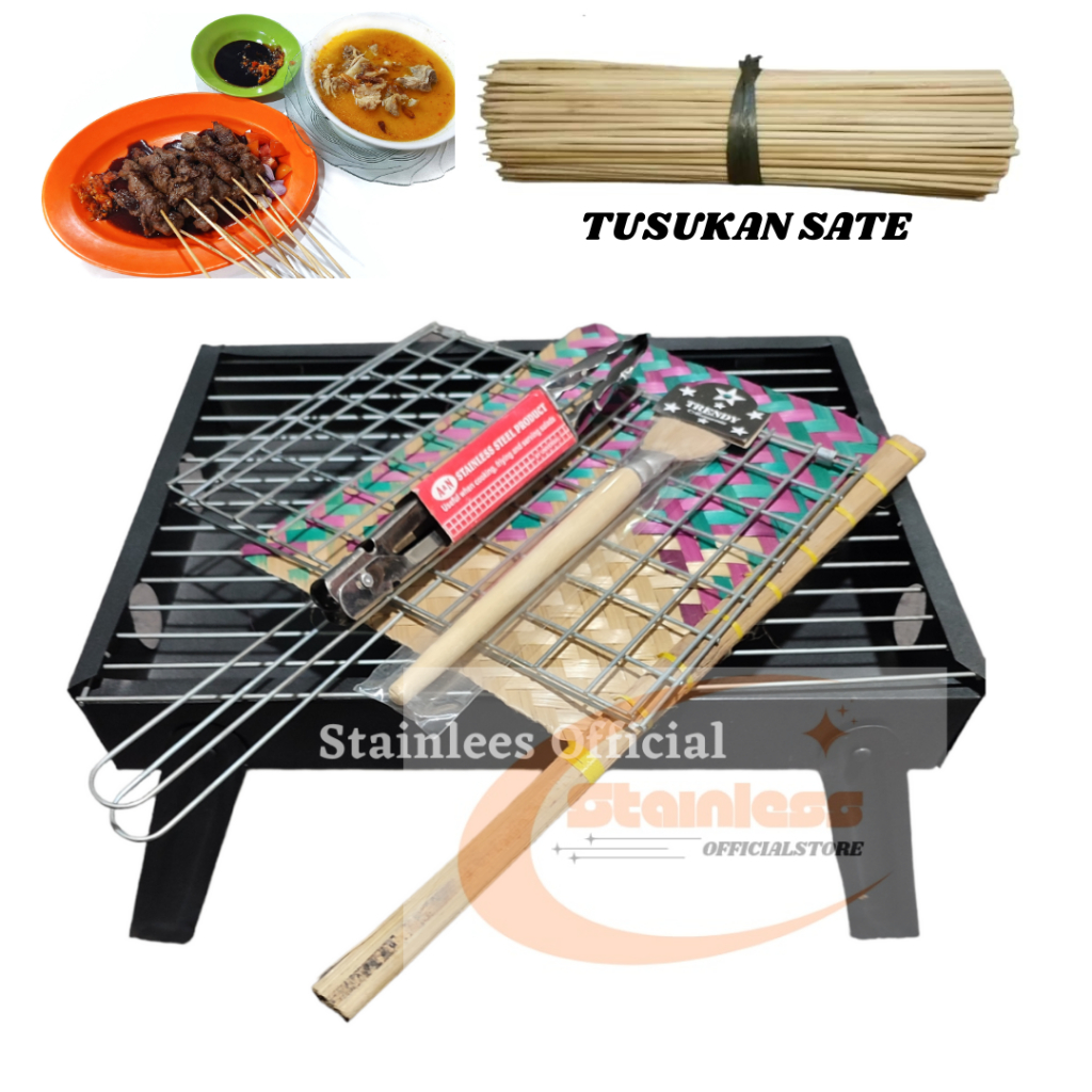 panggangan portable serbaguna alat memanggang makanan bakaran sate ikan ayam sosis bakar arang