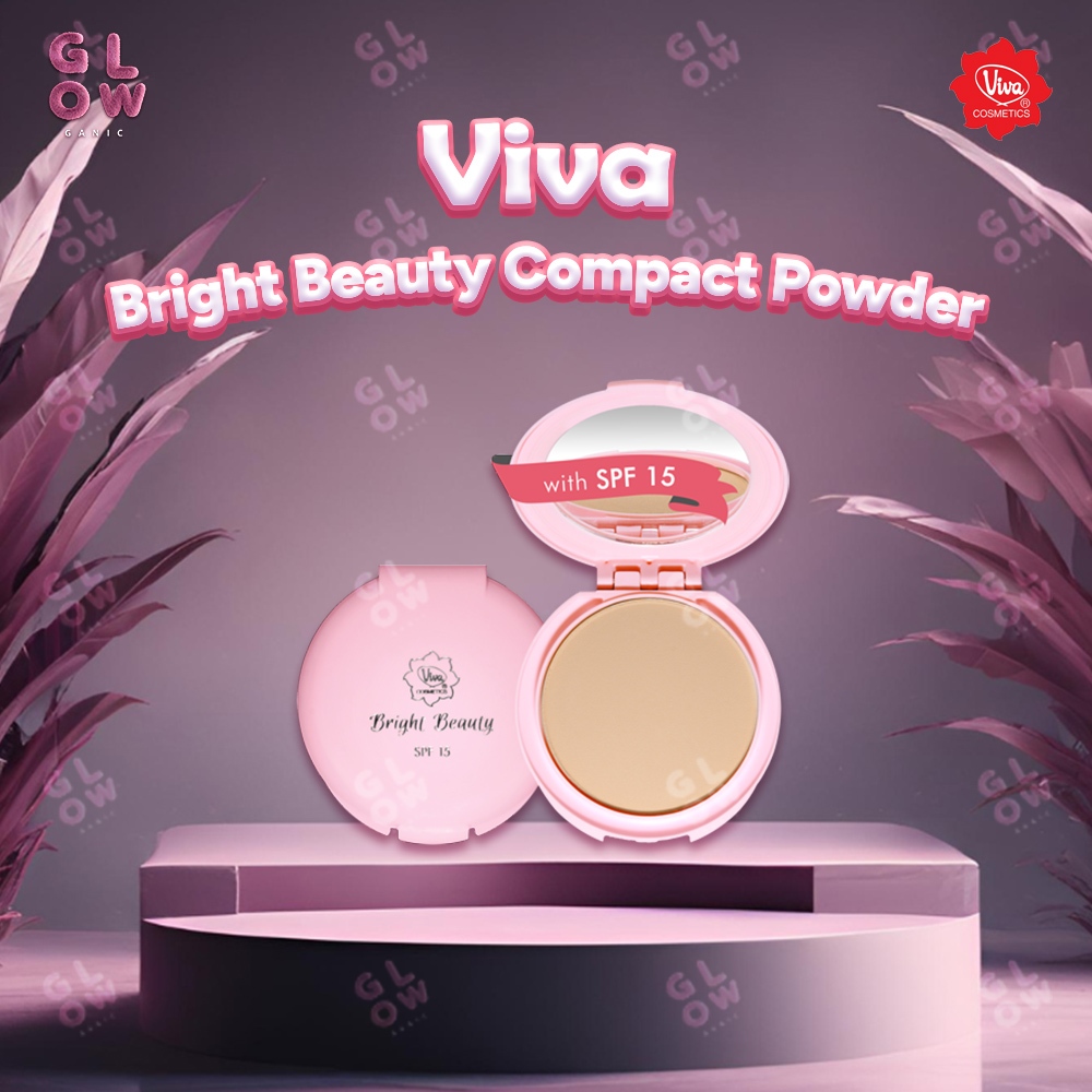 Glow Ganic - Viva Bright Beauty Compact Powder SPF 15 15gr - BB Compact Powder - Bedak Padat Wajah F