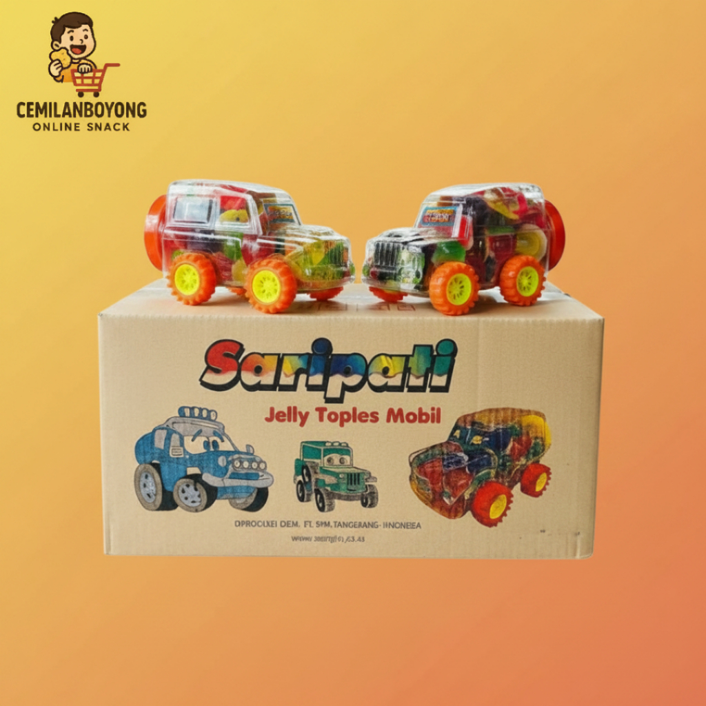 Saripati Jelly Toples Mobil 900 gram isi 70 pcs / Agar Agar Jeli Lucu Cemilan Anak