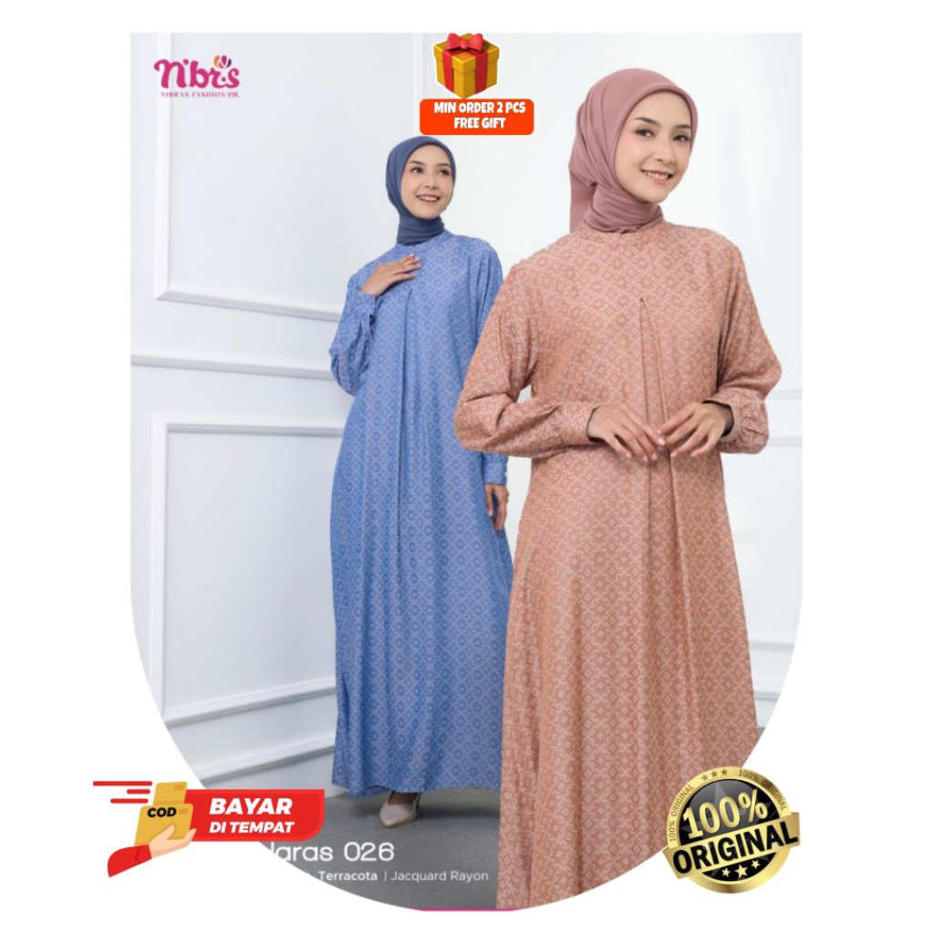 DRESS SELARAS 026 BY NIBRAS GAMIS WANITA MOTIF KEKINIAN