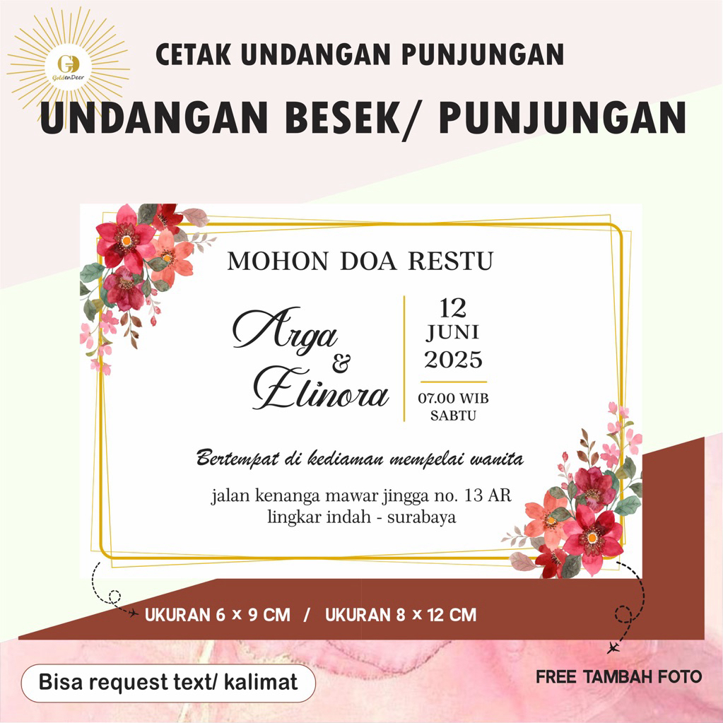 Cetak Undangan Punjungan/ Undangan Besek/ Undangan Nasi Box/ Punjungan/ Undangan Kopi/ Bahan BC Teba