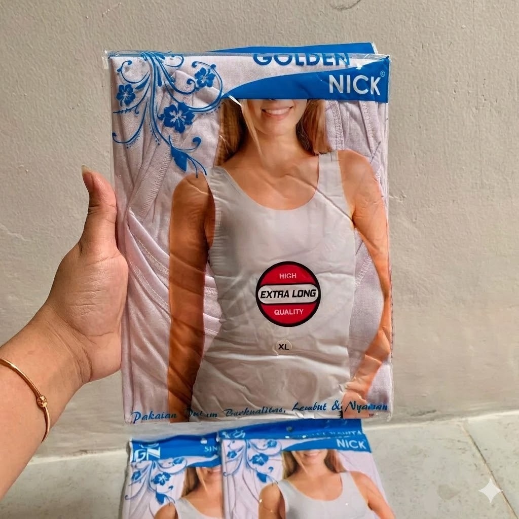 Paket Isi ( 3 Pcs Dan 6 Pcs ) Singlet Wanita Golden Nick 048 Katun Putih Dewasa | Singlet Wanita | K