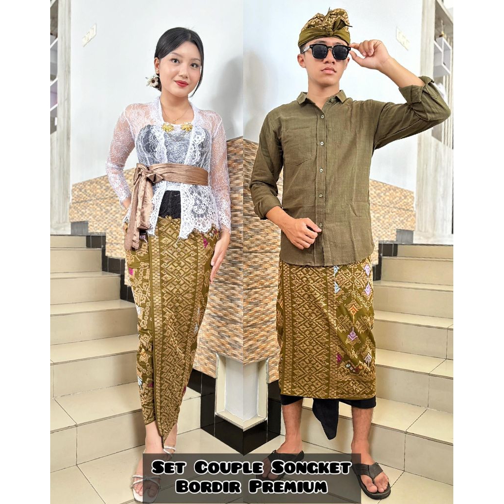 Set Kamen Couple Songket Bordir Premium