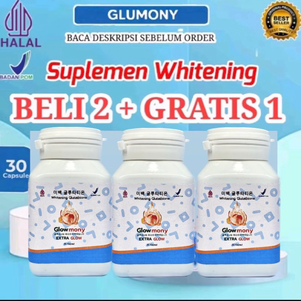 Glumony Beli 2 Gratis 1 Botol Pemutih Badan Original