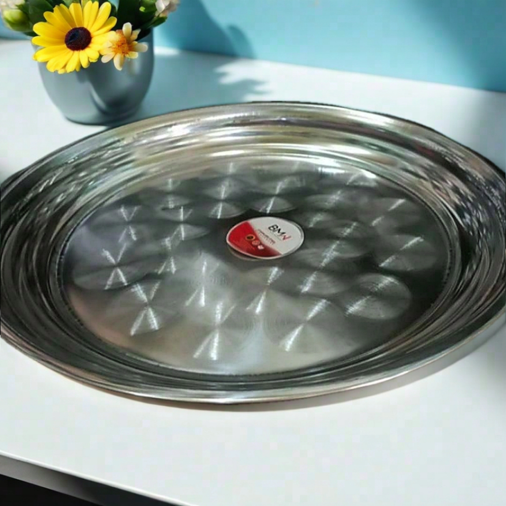 Nampan bulat Stainless steel ukuran 30 cm