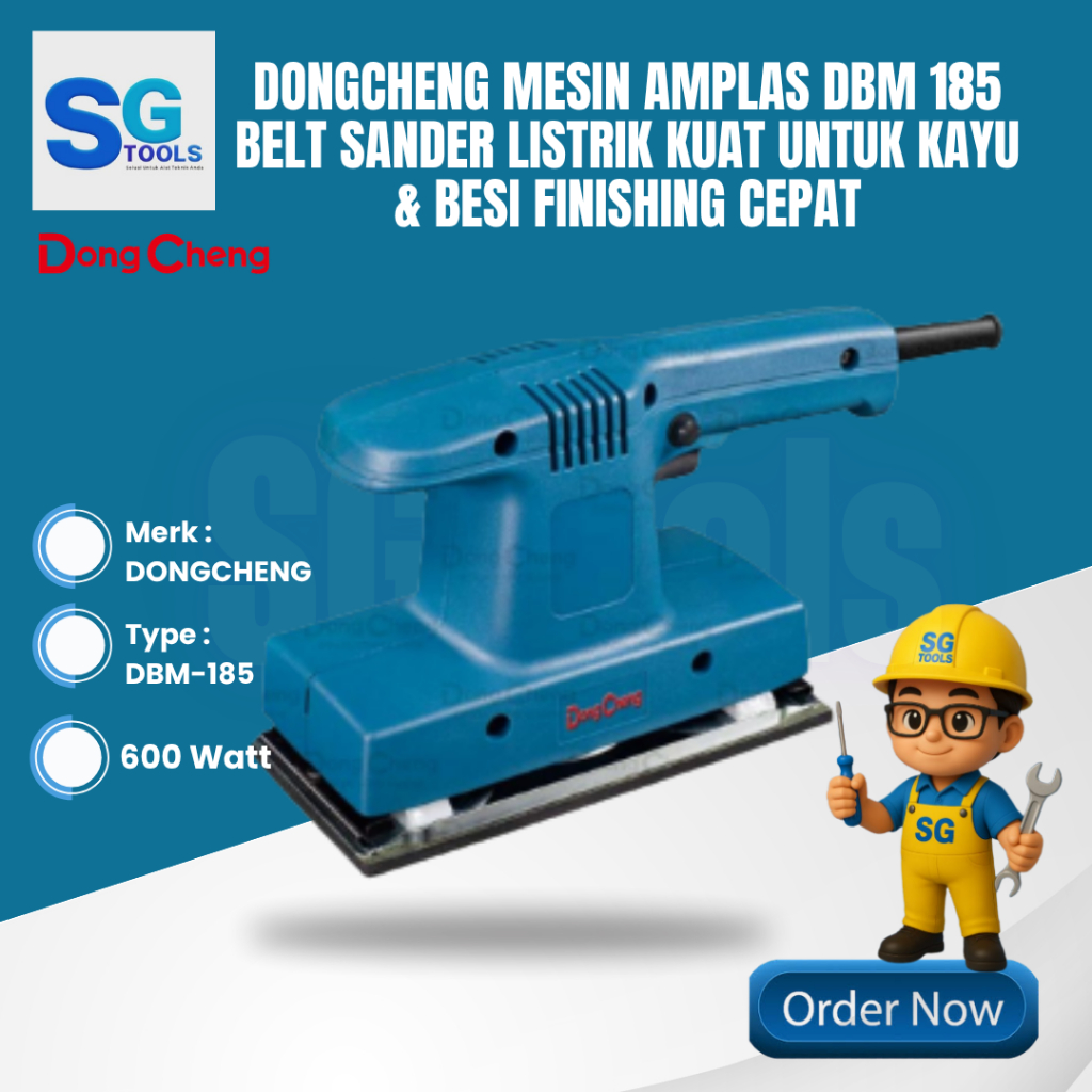 DONGCHENG DSB185 Orbital Sander Mesin Amplas 4 Inch Finishing Kayu Halus Powerful