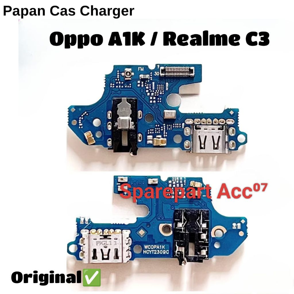 konektor Papan Cas Oppo A1K Realme C3 Pcb Connector Charger Full IC HF Original