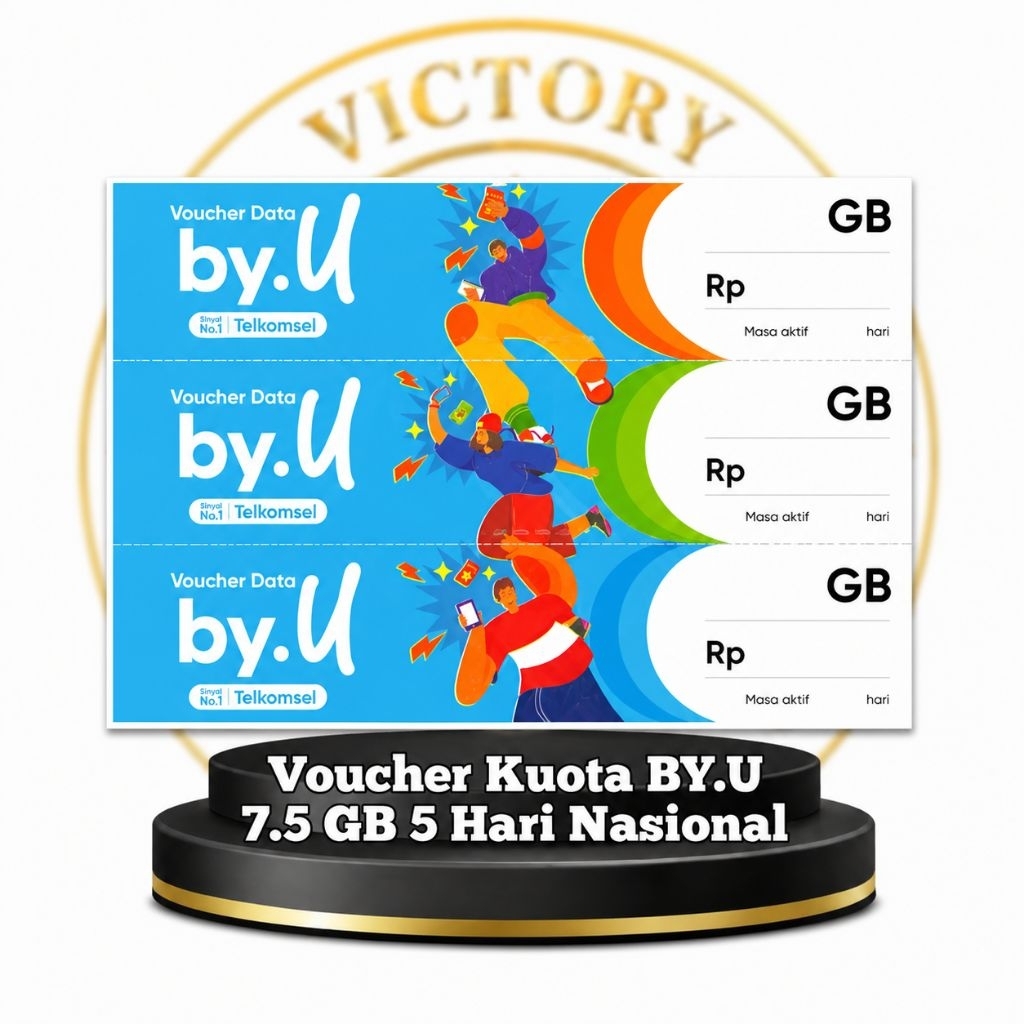Voucher kuota BYU 7.5 GB 5 Hari Nasional / Voucher kuota murah / kuota harian / Voucher kuota