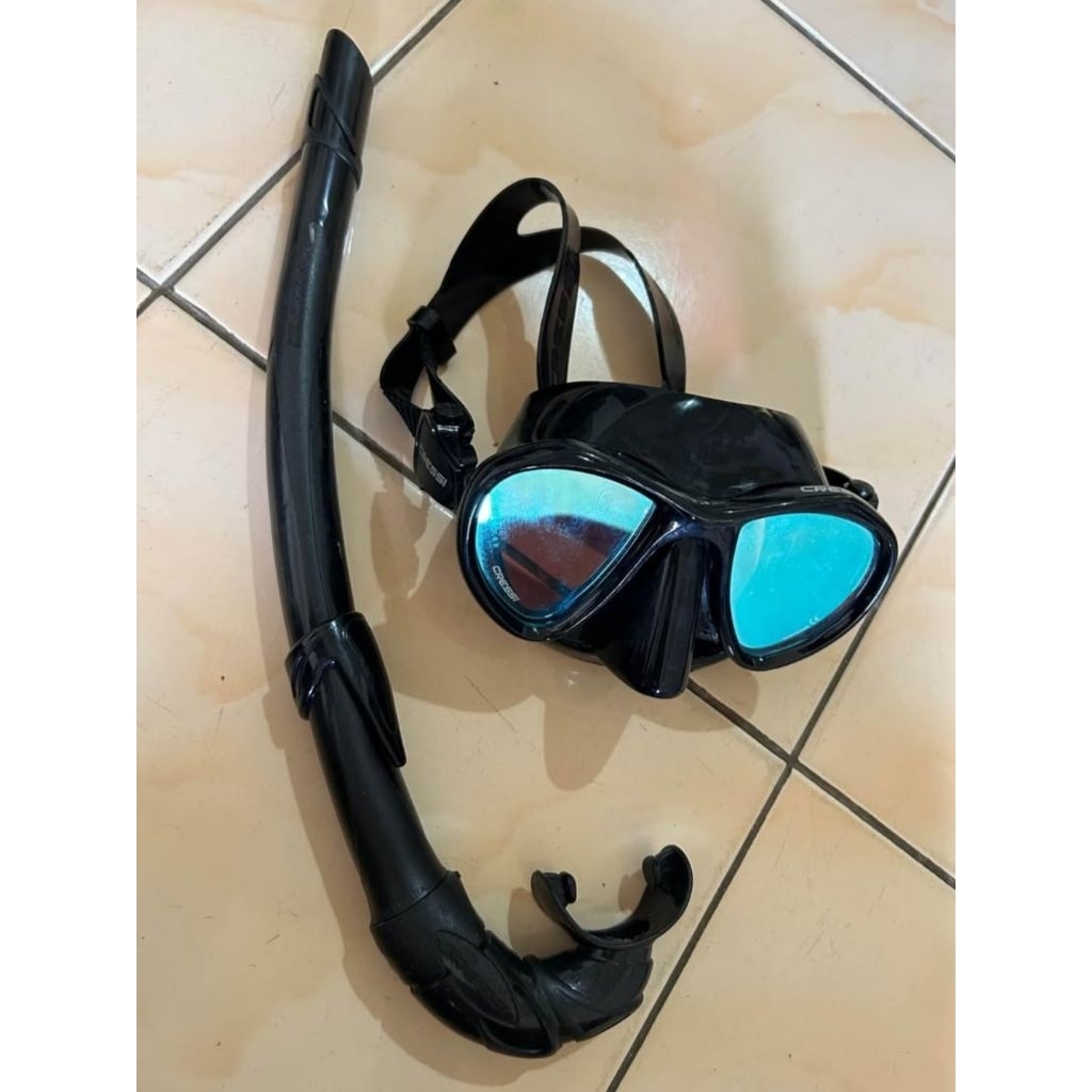 Masker Freedive Cressi + Snorkle Cressi
