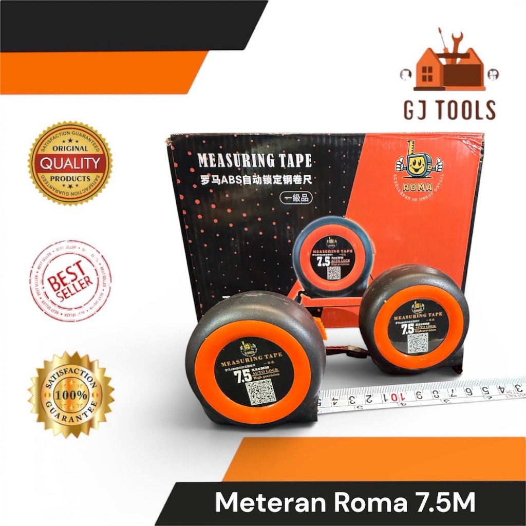 METERAN MINI ROMA 7.5 METER - METERAN TUKANG BANGUNAN BERKUALITAS METERAN MINI ROMA 7.5 METER - METE