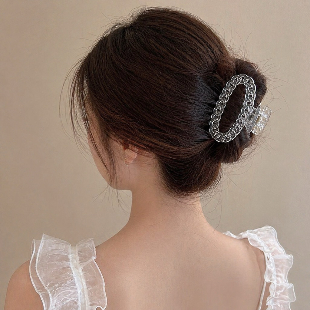 SHARON - JEPITAN RAMBUT JEDAI HAIRCLIP MOTIF RANTAI WARNA BENING / JEPIT JEDAI KOREAN IMPORT