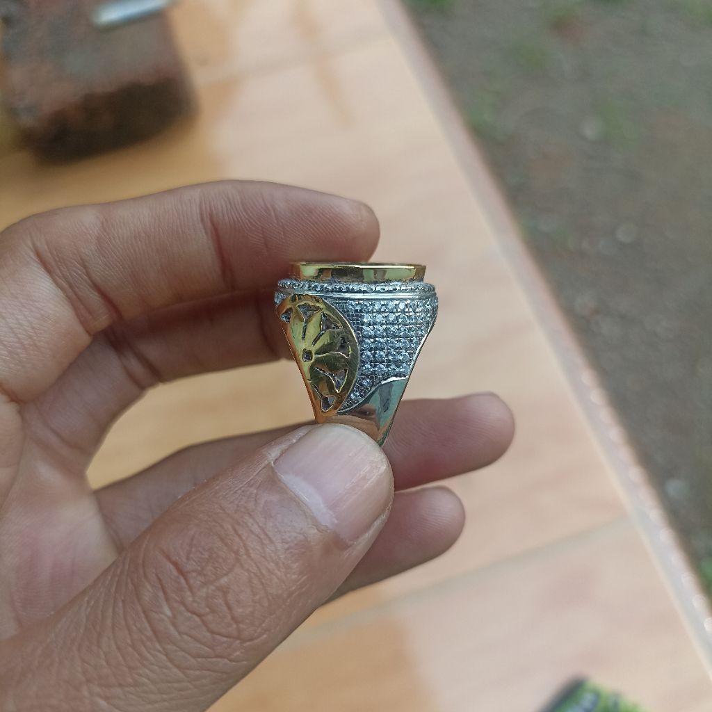 CINCIN KUNINGAN SARI RING KUNINGAN SARI EMBAN KUNINGAN IKETAN BATU AKIK MICROSETTING