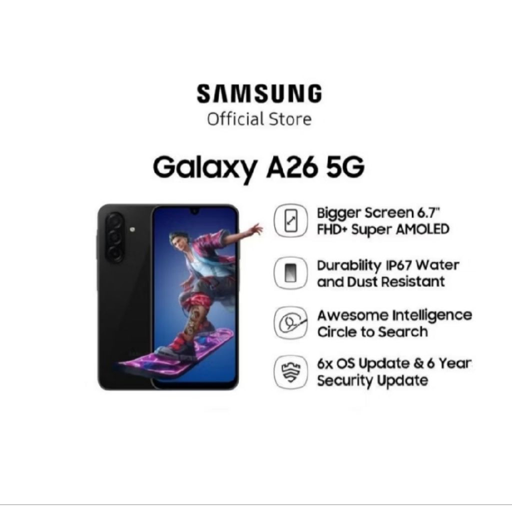 HP SAMSUNG A26 5G LTE 8/256 GB - SAMSUNG A 26 5G RAM 8GB ROM 256GB GARANSI RESMI