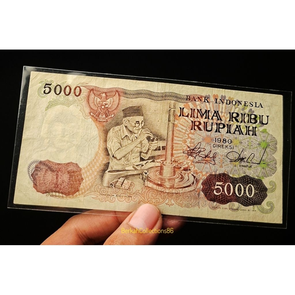 uang 5000 asah intan tahun 1980 asli