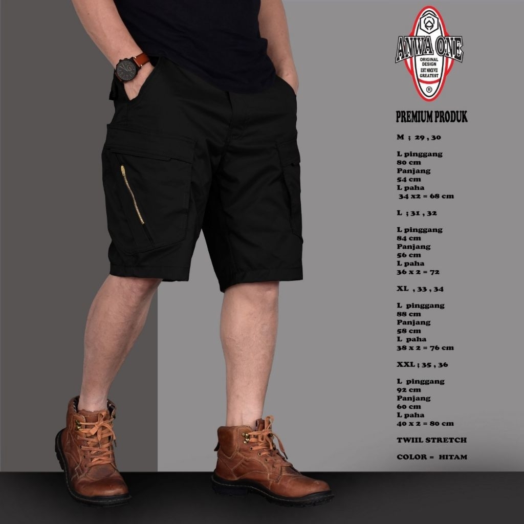 Celana Taktikal Pendek Pria Outdoor Original Anwa One Bahan Katun Lembut Dan Adem,Celana Taktikal Pe