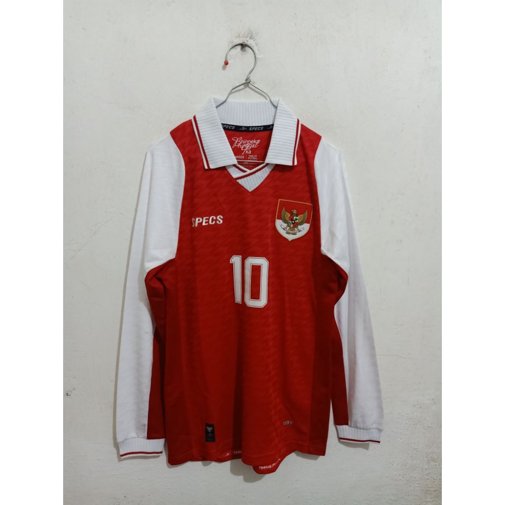 Jersey Timnas Futsal Indonesia Home Merah Red 2025 2026 Original Longsleeve Specs Evan Soumilena