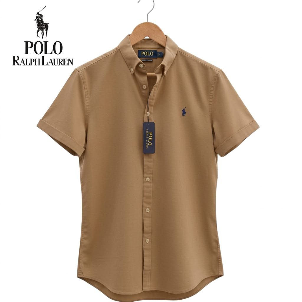 Polo Ralph Lauren Kemeja Pria Premium Oxford Lengan Pendek Slimfit