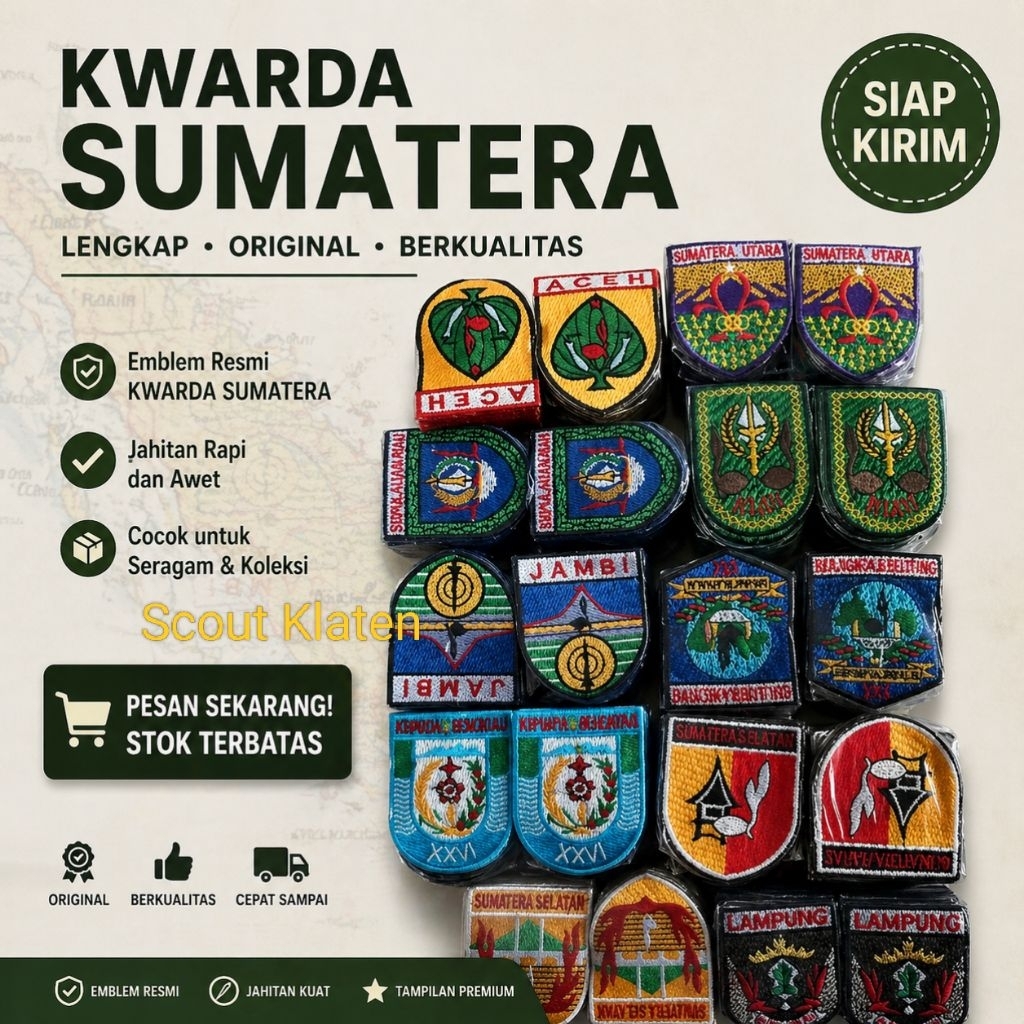Badge kwarda Sumatera utara-Kwarda Aceh-Kwarda Bengkulu-Kwarda Jambi-Kwarda Rau-Kwarda Lampung-Kward