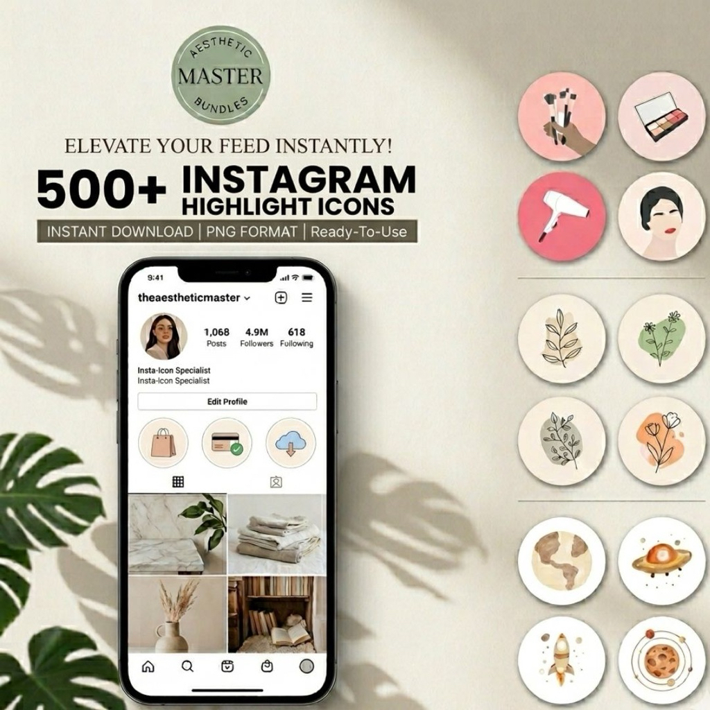 PREMIUM 500+ Instagram Highlight Icons Pack - Berbagai Tema (Beauty, Daily Life , Galaxy) - High Qua