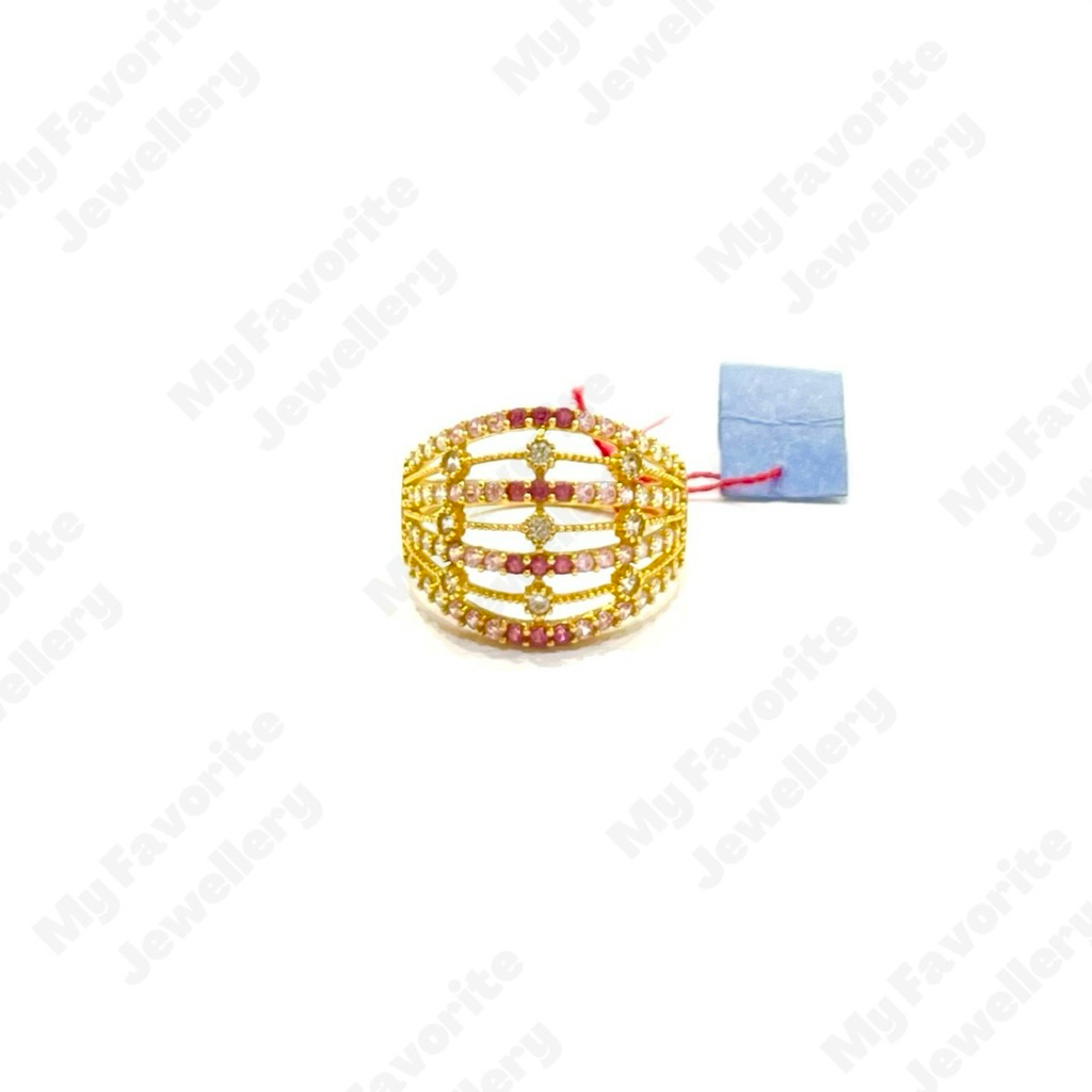 Cincin AD Merah Putih Uk15 Emas Asli Kadar 875 20K | My Favorite Shop Makassar |