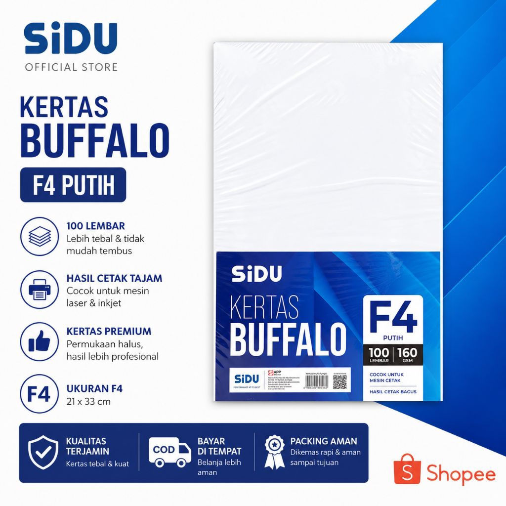 Kertas SiDU Buffalo F4 Putih 100 Lembar