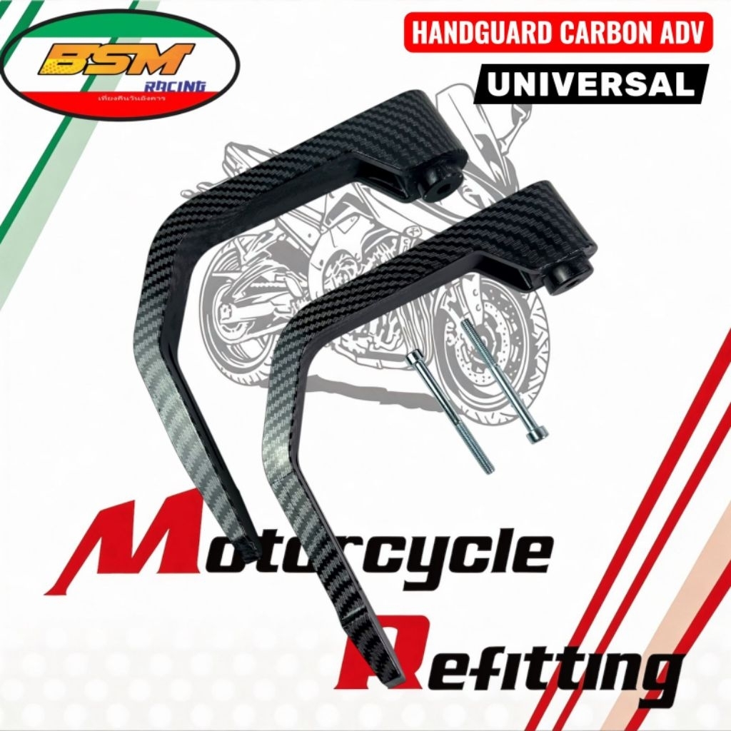 Handguard Pelindung Tangan Carbon BSM Kiri Kanan Universal PNP Semua Motor Trail Nmax Vario PCX Aero