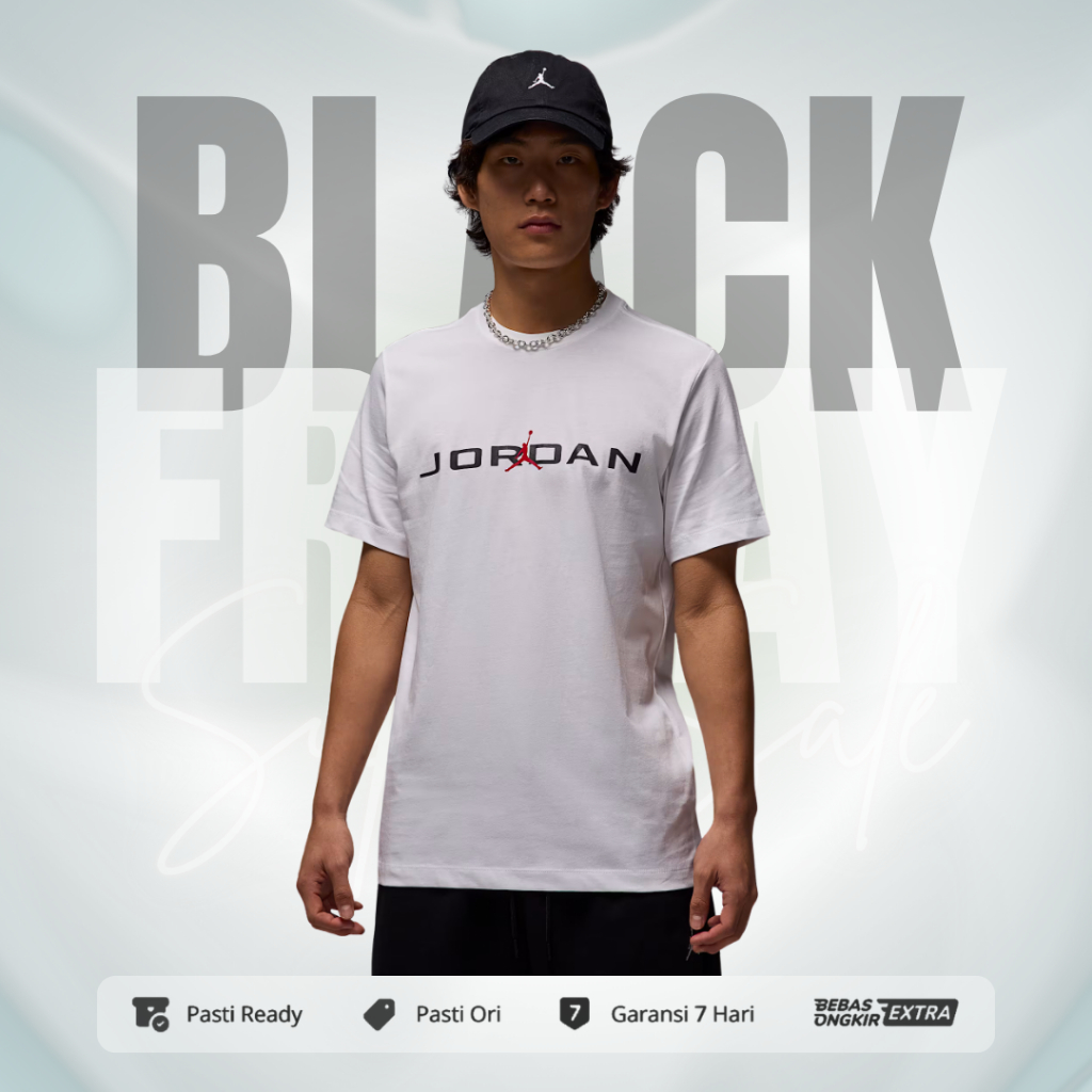 Kaos Nike Original Pria Jrdn Jump Air Tee - White IB7353