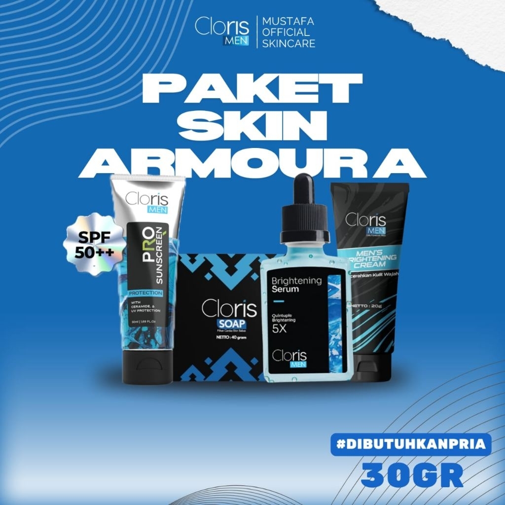 Clorismen Skin Armor A - Paket Clorismen Skincare Pria Terlengkap free tas clorismen