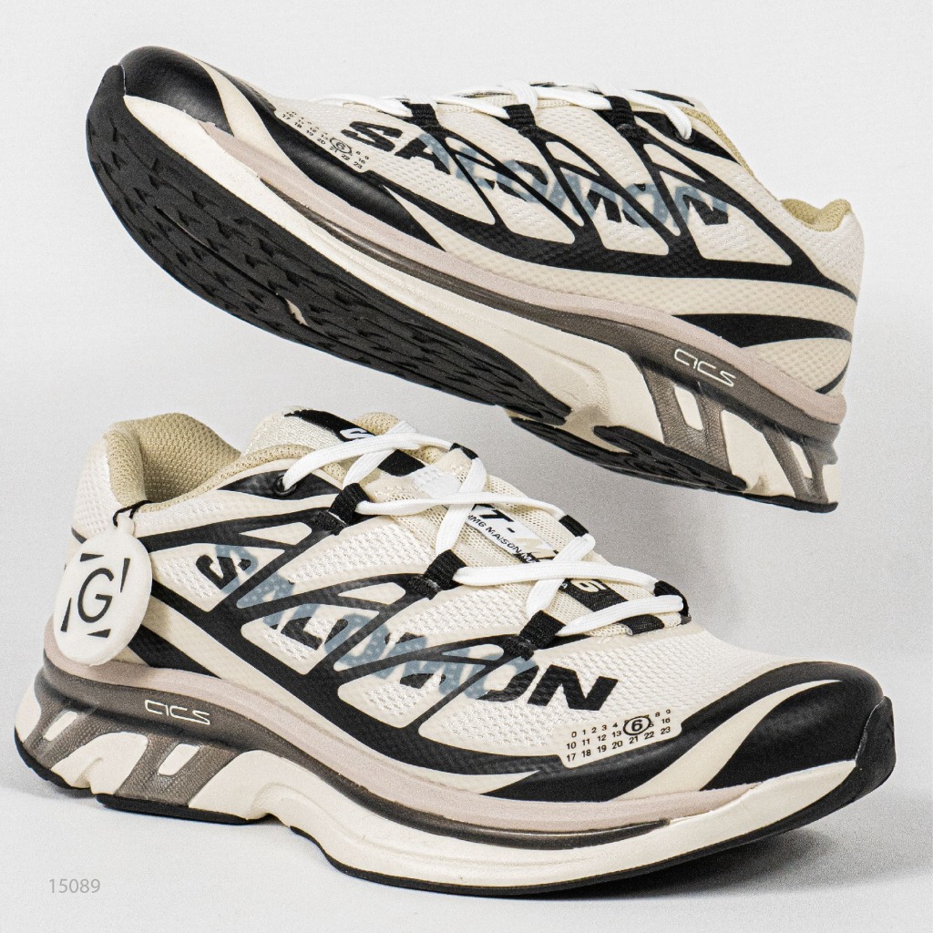 Sepatu Salomon XT MM6 Maison Margiela Vanilla Ice Black Green Haze Outdoor Trail Running Sneakers Un