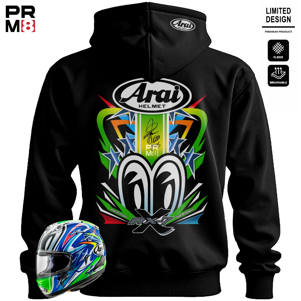PRM8 - Hoodie Premium Pria Wanita Bahan CVC Fleece Jaket Tebal Sweater Motor Pakaian Unisex Streetwe
