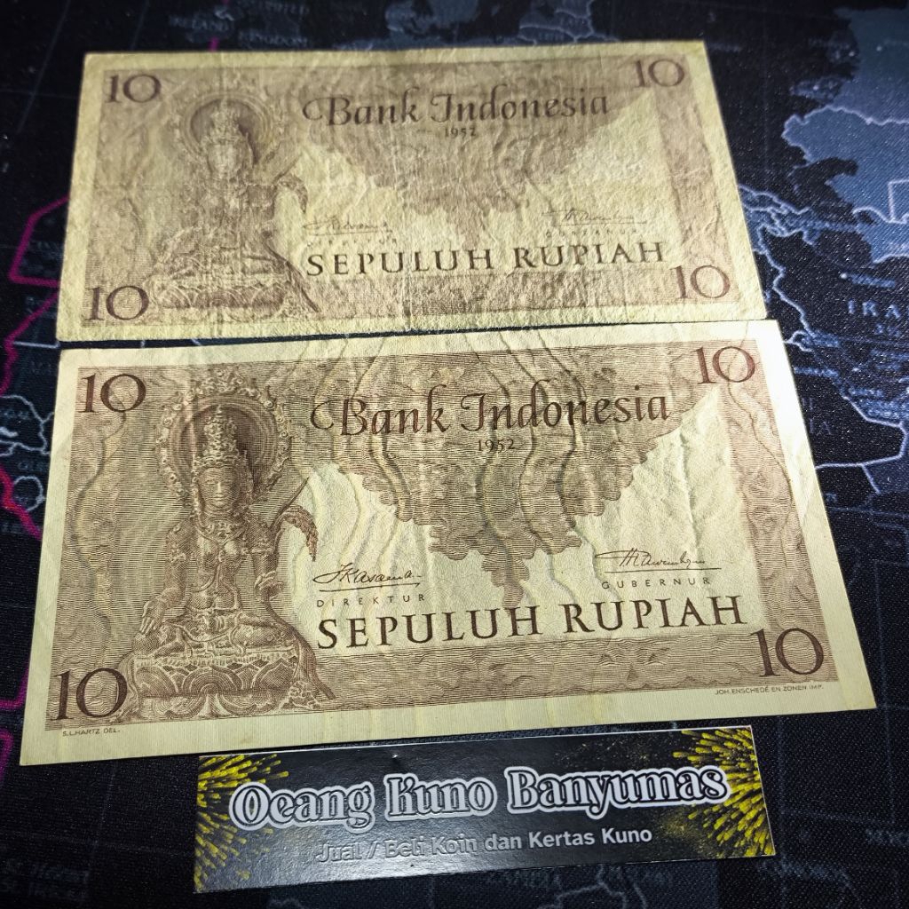 Koleksi 10 Rupiah Seri Budaya Kebudayaan Tahun 1952 Original Bagus