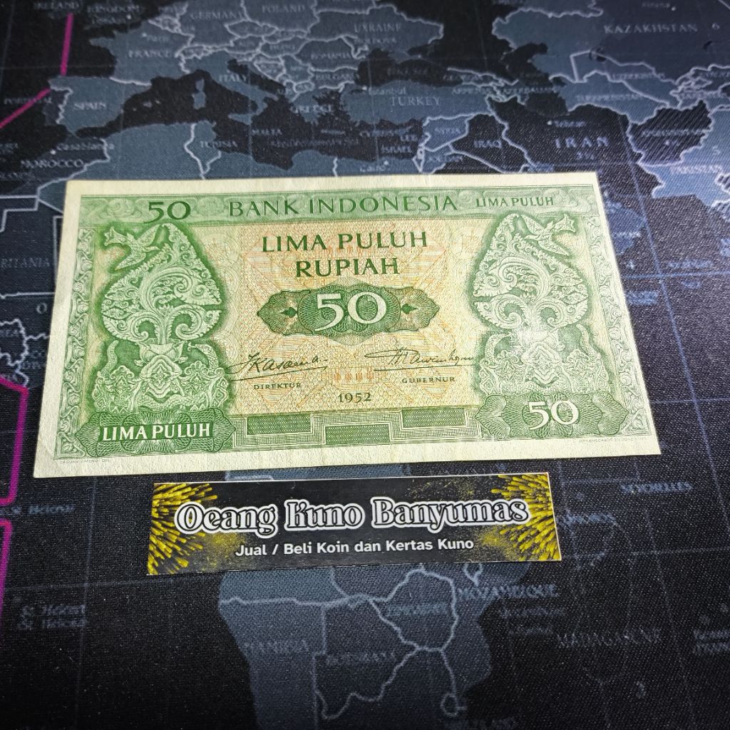 Koleksi 50 Rupiah Seri Budaya Kebudayaan Tahun 1952 Original Bagus Mulus