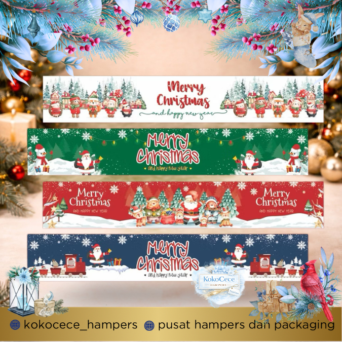 Christmas Paper Belt Hampers Natal Paper Belt Natal (Per 5 Pcs) KC