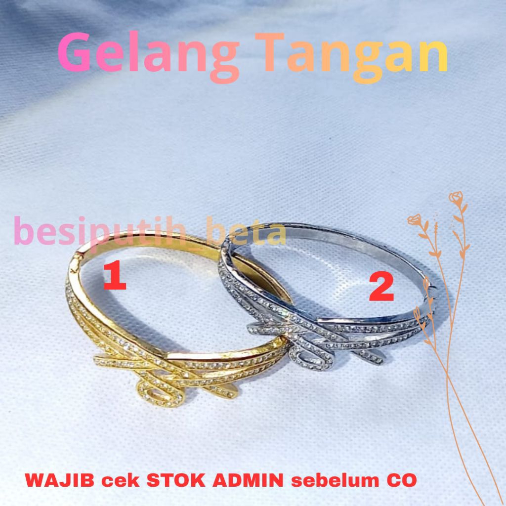 ( FLASH SALE ) Gelang besi putih ambon sepuh kuning / besi putih asli