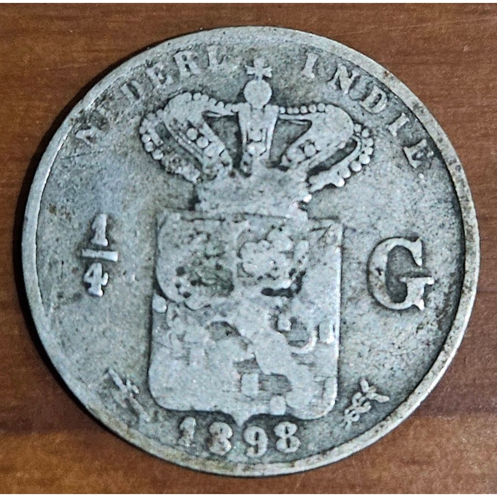 Koin Perak ¼ Gulden 1898 Netherlands