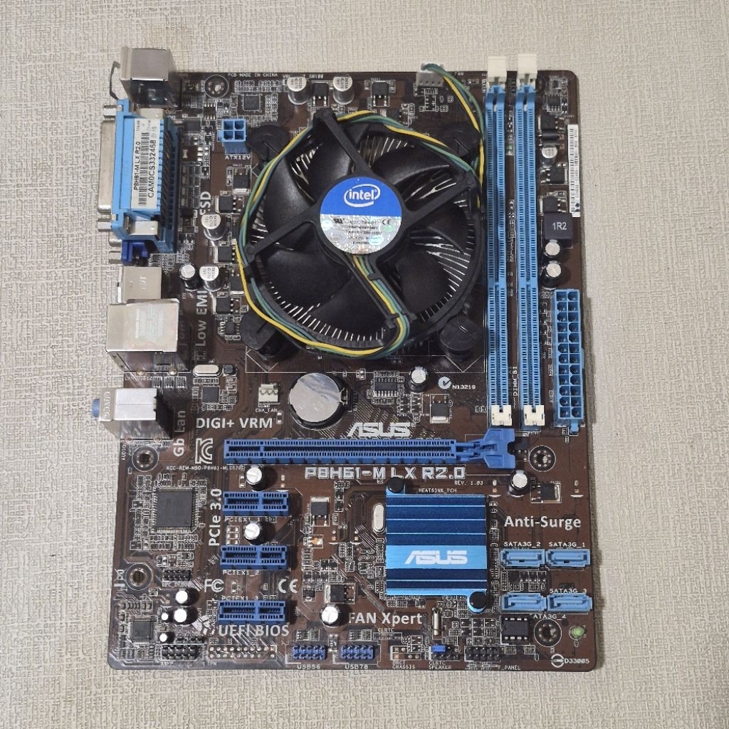 MOTHERBOARD ASUS P8H61-M LX R2.0 LGA1155 dan INTEL PENTIUM G620
