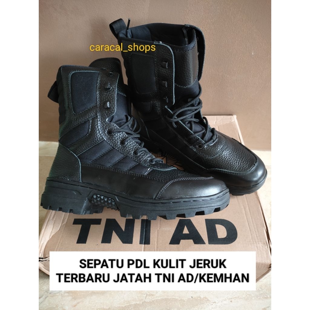 SEPATU PDL TNI KULIT JERUK MODEL BARU ASLI JATAH