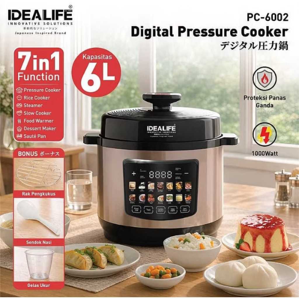 IDEALIFE Presto elektrik panci listrik pressure cooker
