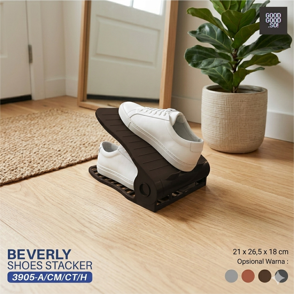 KOTAK SEPATU LIPAT/BEVERLY SHOES STACKER (ABU/COKLAT TUA/COKLAT MUDA)
