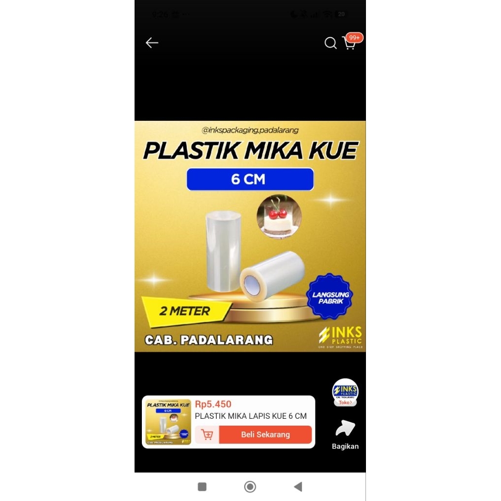 plastik mika lapis kue 6 cm