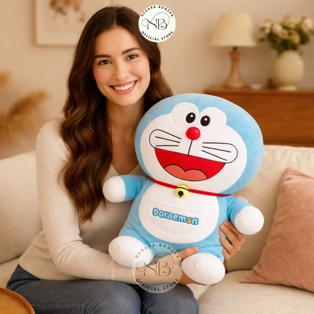 Boneka Doraemon Senyum & Mulut Manyun & Mulut Ketawa & Mulut Melet Ukuran Tiggi 50 CM